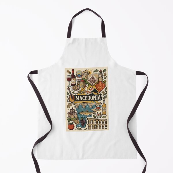 Item preview, Macedonia Heritage & Culture – Vintage Folk Art Illustration designed and sold by FlatlineArtCo.