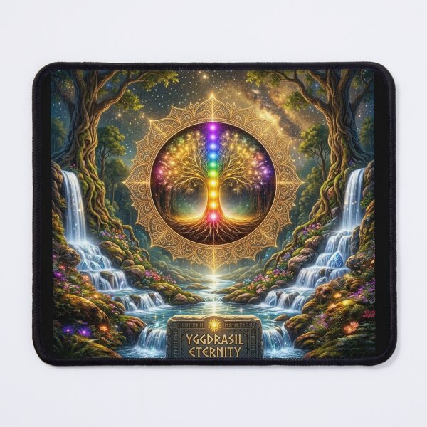 Item preview, Cosmic Chakra Tree of Life - Golden Mandala Nature Sanctuary designed and sold by GiftzCircle.