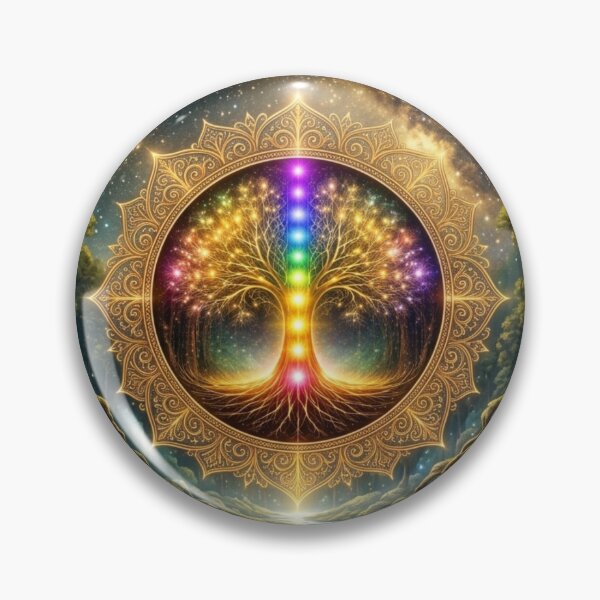 Item preview, Cosmic Chakra Tree of Life - Golden Mandala Nature Sanctuary designed and sold by GiftzCircle.