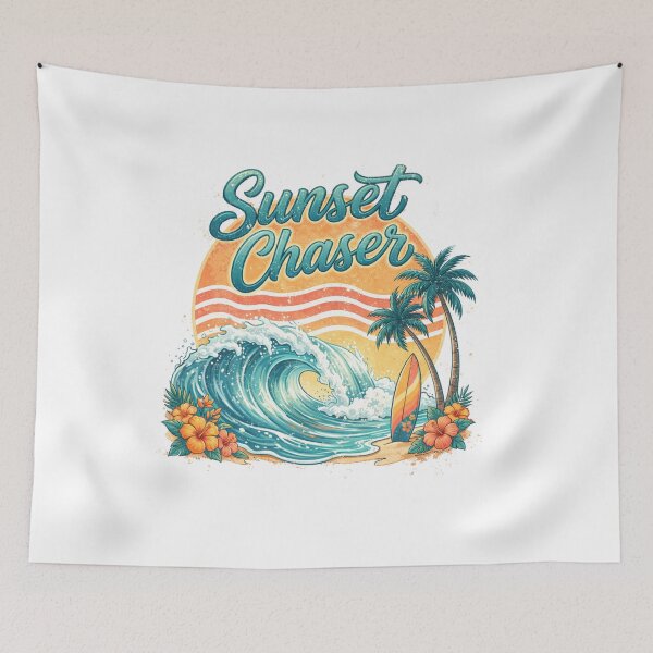Item preview, Sunset Chaser Retro Distressed Design - Tropical Wave Surf Beach Vintage Aesthetic designed and sold by KymeraStudio25.