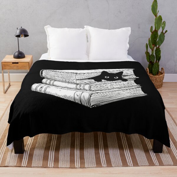 Item preview, Black Cat in Book Stack designed and sold by Gkinoki.