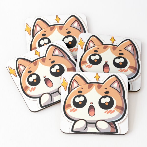 Item preview, Kawaii Surprised Cat Sticker | Cute Chibi Kitty Aesthetic | Adorable Anime Cat Expression designed and sold by Dyan4.