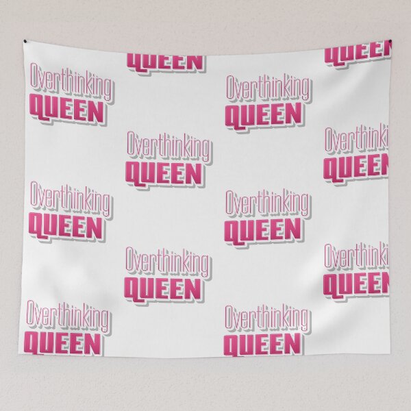 Item preview, Overthinking Queen Funny Pink Typography designed and sold by jfcreations.
