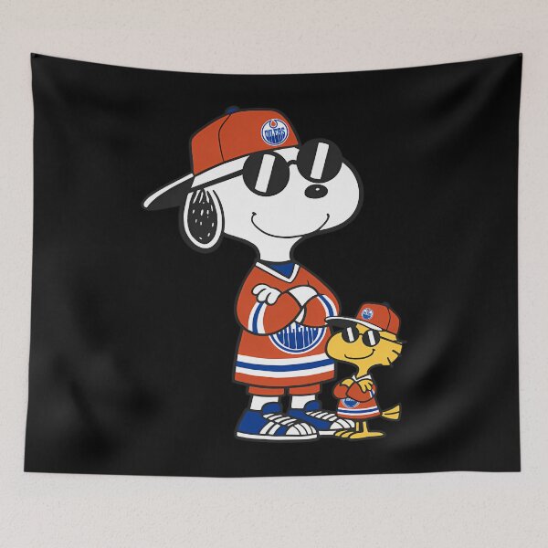 Item preview, Snoopy And Woodstock Edmonton Oilers Ice hockey designed and sold by JonathalIngham.