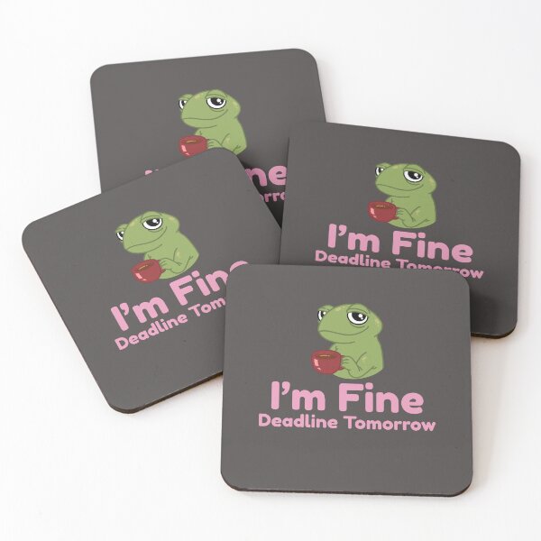 Item preview, I’m Fine Deadline Tomorrow Frog Sticker – Cute But Stressed Coffee Meme, Funny Burnout Humor Gift designed and sold by arceeddesign.