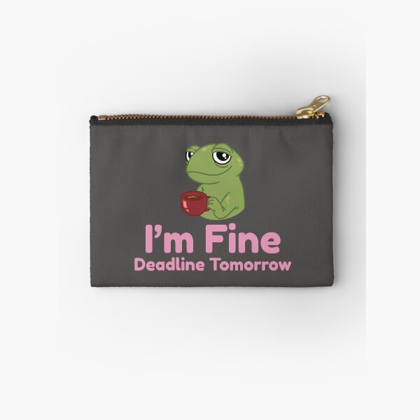 Item preview, I’m Fine Deadline Tomorrow Frog Sticker – Cute But Stressed Coffee Meme, Funny Burnout Humor Gift designed and sold by arceeddesign.