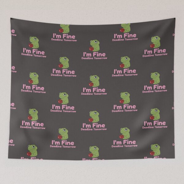 Item preview, I’m Fine Deadline Tomorrow Frog Sticker – Cute But Stressed Coffee Meme, Funny Burnout Humor Gift designed and sold by arceeddesign.