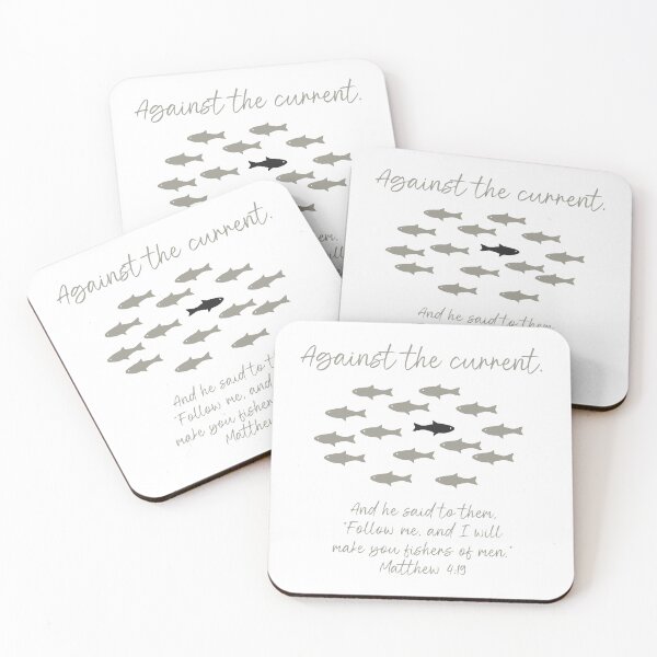 Item preview, Against the Current – Matthew 4:19 “Follow Me” Scripture Illustration designed and sold by Lewis Studio.