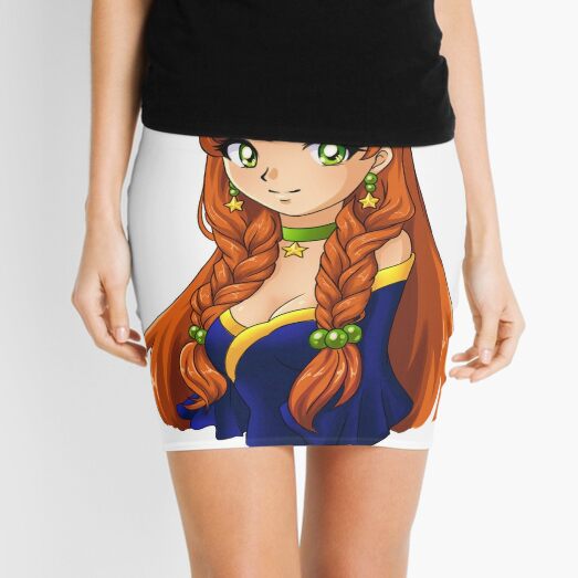 Orange Anime Mini Skirts Redbubble - anime black hair girl red eye skirt sword thigh hi roblox