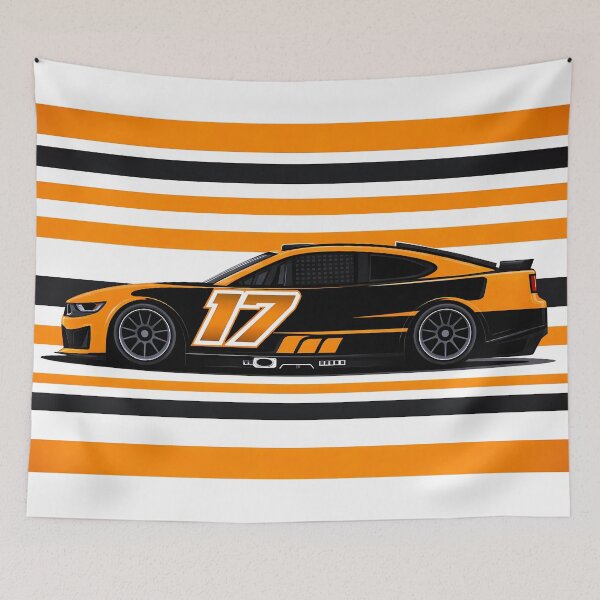 Item preview, Chris Buescher #17 2026 Black & Orange Nascar Side Profile designed and sold by PitWallArt.