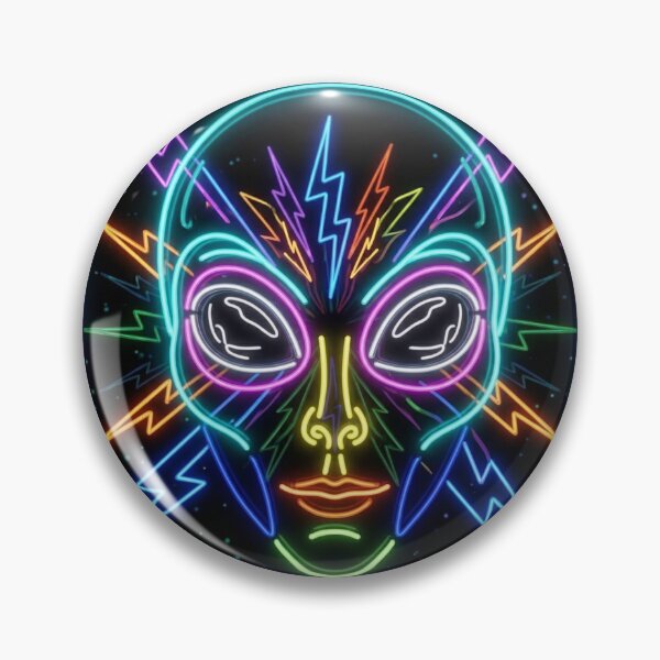 Item preview, Neon Gray Alien – Futuristic Cyberpunk UFO Extraterrestrial Glow Art Design designed and sold by G-A-D-U.