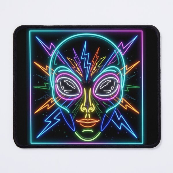 Item preview, Neon Gray Alien – Futuristic Cyberpunk UFO Extraterrestrial Glow Art Design designed and sold by G-A-D-U.