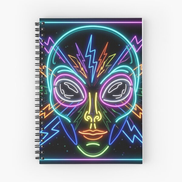 Item preview, Neon Gray Alien – Futuristic Cyberpunk UFO Extraterrestrial Glow Art Design designed and sold by G-A-D-U.