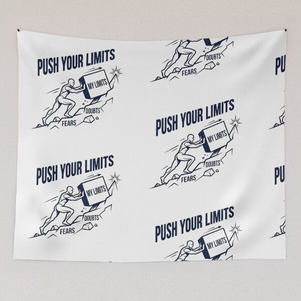 Item preview, Push Your Limits Motivational Fitness Illustration designed and sold by AlexLerry.