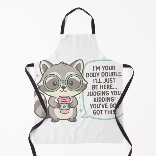 Item preview, Body Double Buddy Sarcastic Adhd Raccoon Sticker designed and sold by PuddlePixels.