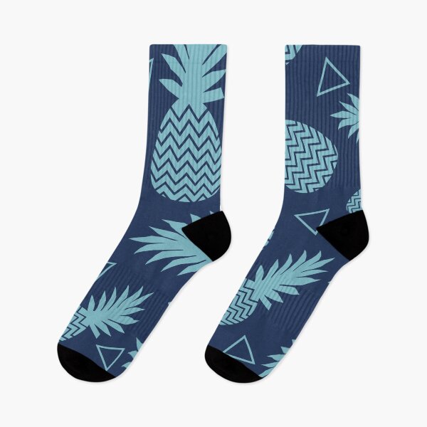 Item preview, Minimal Pineapple Seamless Pattern – Blue Geometric Tropical Repeat Design designed and sold by SaDesign99.
