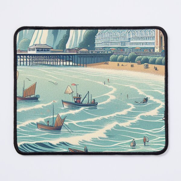 Item preview, Eastbourne Ukiyo-e Art Print | Eastbourne Pier & Beachy Head Japanese Style Coastal Wall Art designed and sold by Vandy Fullam.