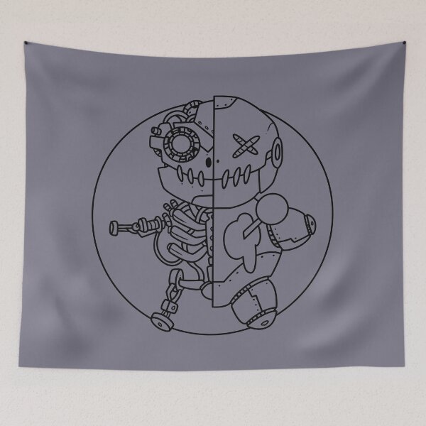 Item preview, Voodoo Doll Robot Mechanical Heart Line Art designed and sold by Voodoo Store Paranormal Collections.
