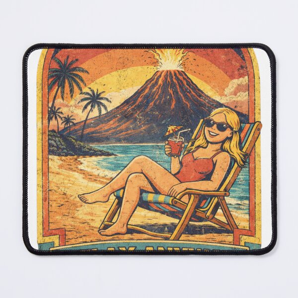 Item preview, Relax Anyway Funny Volcano Beach Retro Design designed and sold by Hoffmann-Shop.