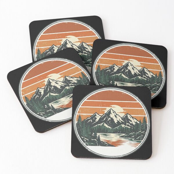Item preview, Vintage Mountain Sunset Adventure Emblem designed and sold by Sarvionstudio.