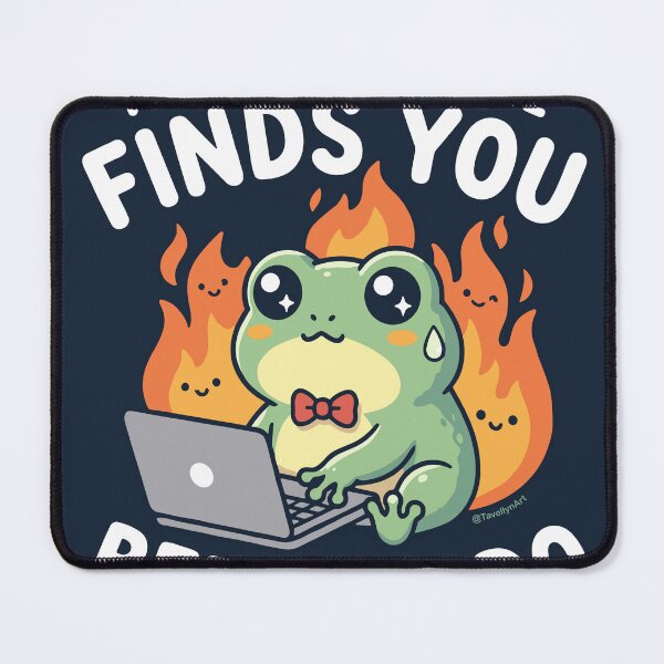 Item preview, I Hope This Email Finds You Before I Do – Funny Stressed Frog Laptop Meme designed and sold by TavellynArt.