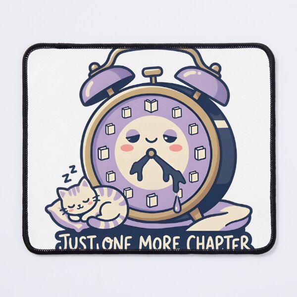 Item preview, Just One More Chapter Sleepy Clock Reading Sticker designed and sold by PuddlePixels.