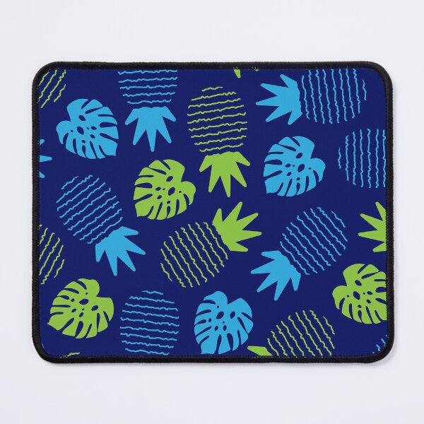 Item preview, Tropical Pineapple & Monstera Seamless Pattern – Blue Summer Jungle Repeat Design designed and sold by SaDesign99.