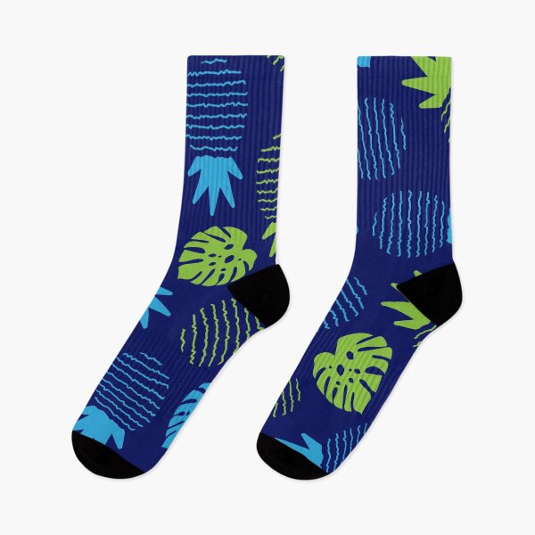 Item preview, Tropical Pineapple & Monstera Seamless Pattern – Blue Summer Jungle Repeat Design designed and sold by SaDesign99.