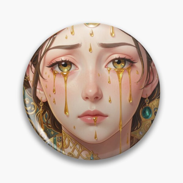 Item preview, Golden Tears: A portrait in an artistic style with opulent details and a mystical aura. designed and sold by FotoworldEdel.