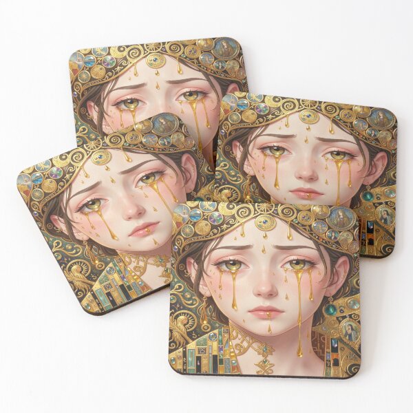 Item preview, Golden Tears: A portrait in an artistic style with opulent details and a mystical aura. designed and sold by FotoworldEdel.