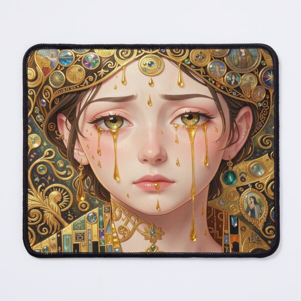 Item preview, Golden Tears: A portrait in an artistic style with opulent details and a mystical aura. designed and sold by FotoworldEdel.