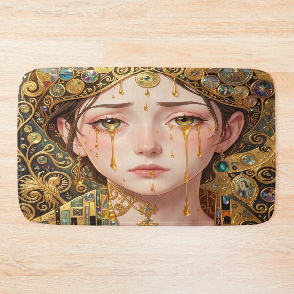 Item preview, Golden Tears: A portrait in an artistic style with opulent details and a mystical aura. designed and sold by FotoworldEdel.