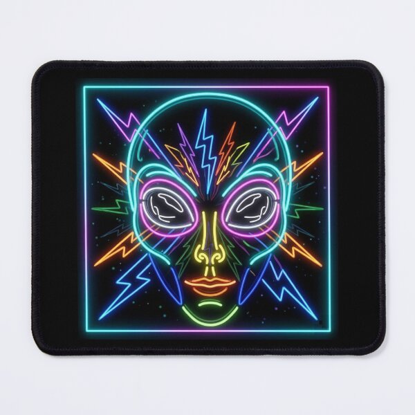 Item preview, Alien Gray Neon Cyberpunk – Extraterrestrial Face UFO Glow | Sci-Fi Trippy Futuristic designed and sold by KAYAPO.