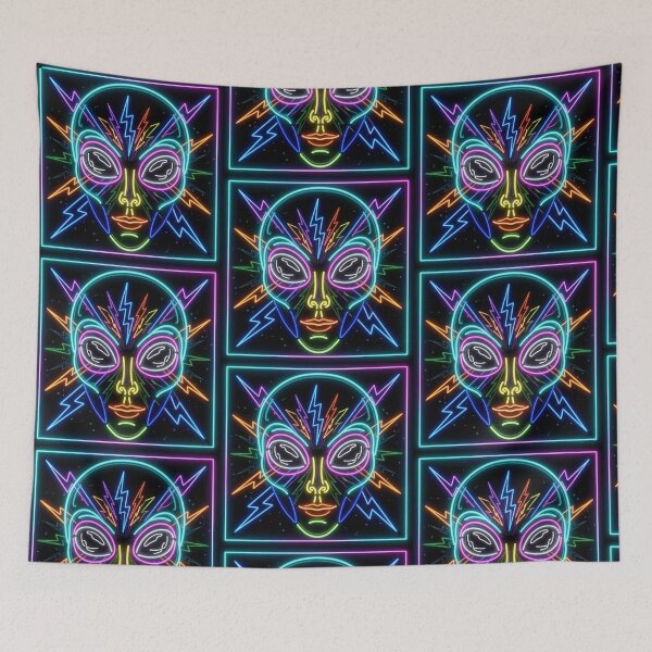 Item preview, Alien Gray Neon Cyberpunk – Extraterrestrial Face UFO Glow | Sci-Fi Trippy Futuristic designed and sold by KAYAPO.