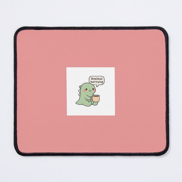 Item preview, anxious but trying cute dinosaur sticker designed and sold by MoodByte .