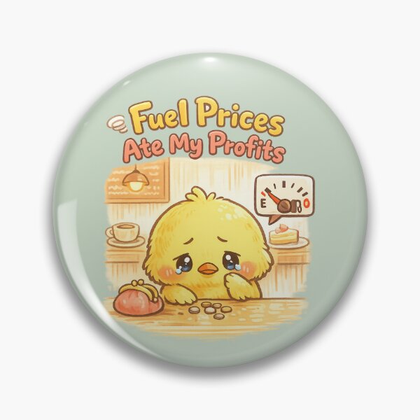 Item preview, Cute Kawaii Chick Cafe Struggle | Fuel Prices Ate My Profits Funny Pastel Animal Meme designed and sold by PopCulturePixel.