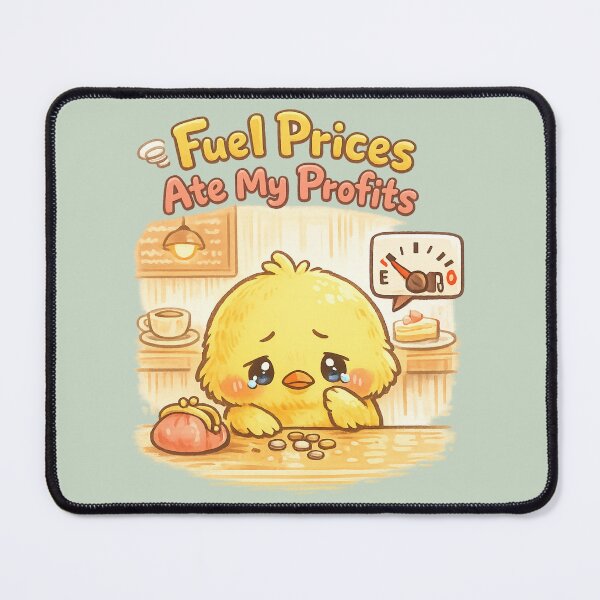 Item preview, Cute Kawaii Chick Cafe Struggle | Fuel Prices Ate My Profits Funny Pastel Animal Meme designed and sold by PopCulturePixel.