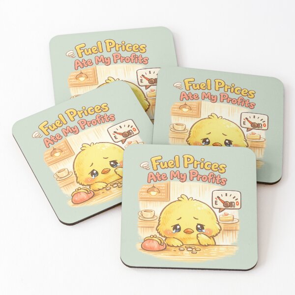 Item preview, Cute Kawaii Chick Cafe Struggle | Fuel Prices Ate My Profits Funny Pastel Animal Meme designed and sold by PopCulturePixel.