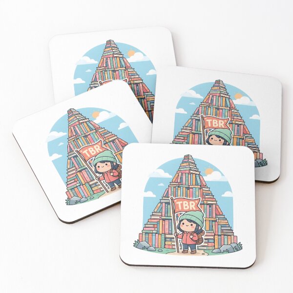 Item preview, TBR Mountain Climber Book Stack Reading Challenge Sticker designed and sold by PuddlePixels.