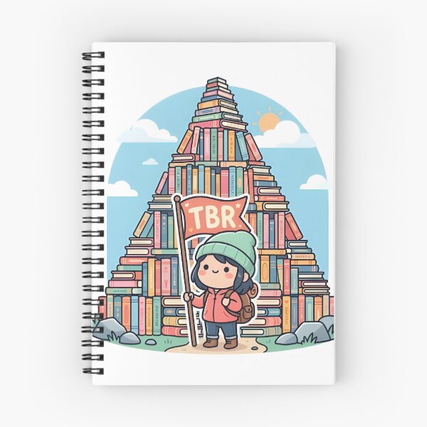 Item preview, TBR Mountain Climber Book Stack Reading Challenge Sticker designed and sold by PuddlePixels.