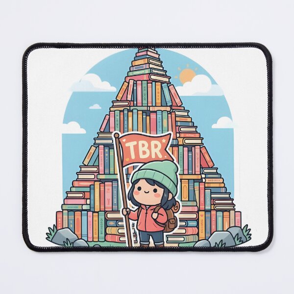 Item preview, TBR Mountain Climber Book Stack Reading Challenge Sticker designed and sold by PuddlePixels.