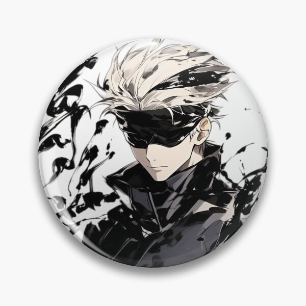 Item preview, Blindfolded Anime Sorcerer Aesthetic | Dark Ink Warrior | Cool White Hair Manga Style Character designed and sold by Dyan4.
