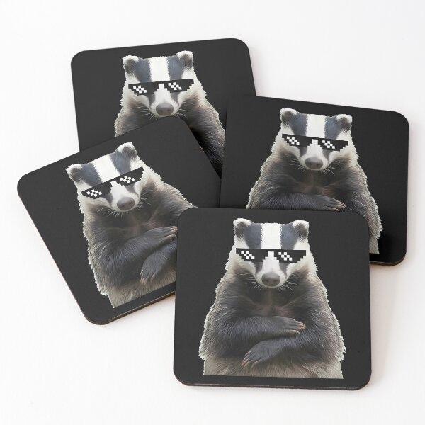 Item preview, Cool Badger Wearing Thug Life Pixel Sunglasses designed and sold by k3rstman1.