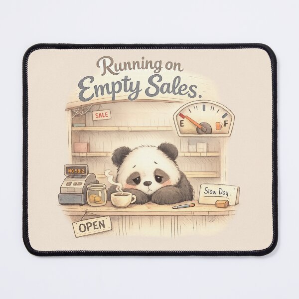 Item preview, Running on Empty Sales | Cute Panda Shop Owner Fuel Crisis Kawaii Pastel Art designed and sold by PopCulturePixel.