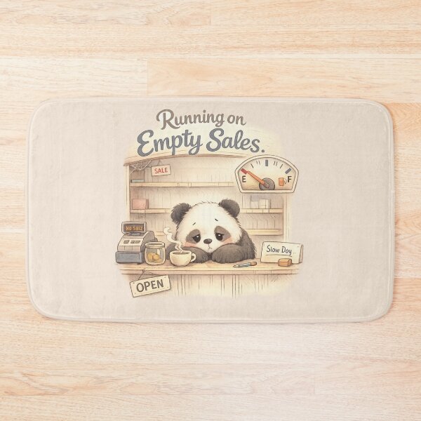Item preview, Running on Empty Sales | Cute Panda Shop Owner Fuel Crisis Kawaii Pastel Art designed and sold by PopCulturePixel.