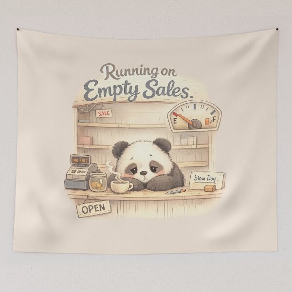 Item preview, Running on Empty Sales | Cute Panda Shop Owner Fuel Crisis Kawaii Pastel Art designed and sold by PopCulturePixel.