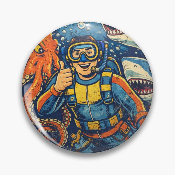 Item preview, All Good Retro Scuba Diver Funny Ocean Design designed and sold by Hoffmann-Shop.
