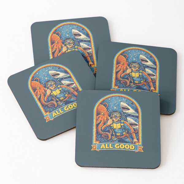 Item preview, All Good Retro Scuba Diver Funny Ocean Design designed and sold by Hoffmann-Shop.