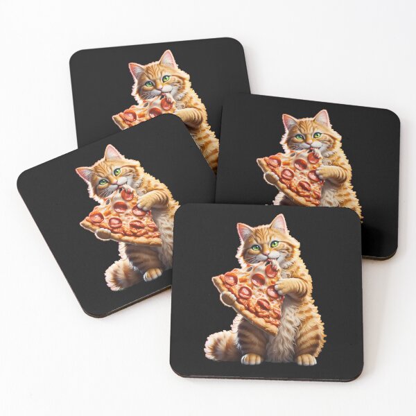 Item preview, Cute Orange Tabby Cat Eating Pepperoni Pizza designed and sold by k3rstman1.
