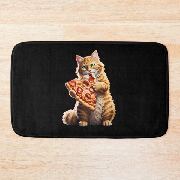 Item preview, Cute Orange Tabby Cat Eating Pepperoni Pizza designed and sold by k3rstman1.